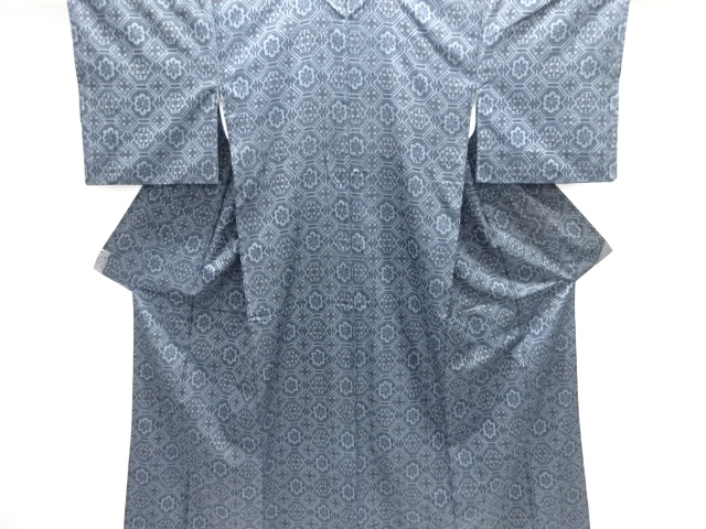 JAPANESE KIMONO / NISHIJIN DENSHO TSUMUGI / ENSEMBLE / WOVEN GEOMETRIC PATTERN